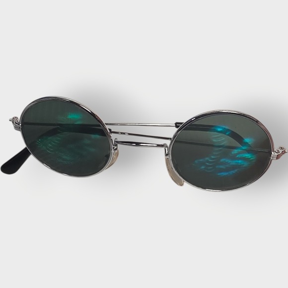NEW 1990s ROUND Snake Hologram Sunglasses Unworn Original Vintage Glasses - Picture 2 of 6